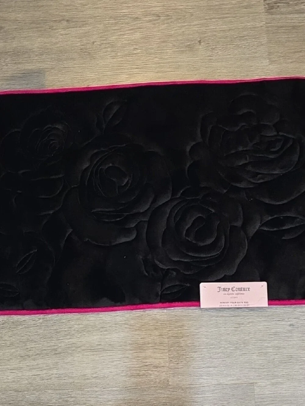 Juicy Couture Home Rose Embossed Memory Foam Bath Rug